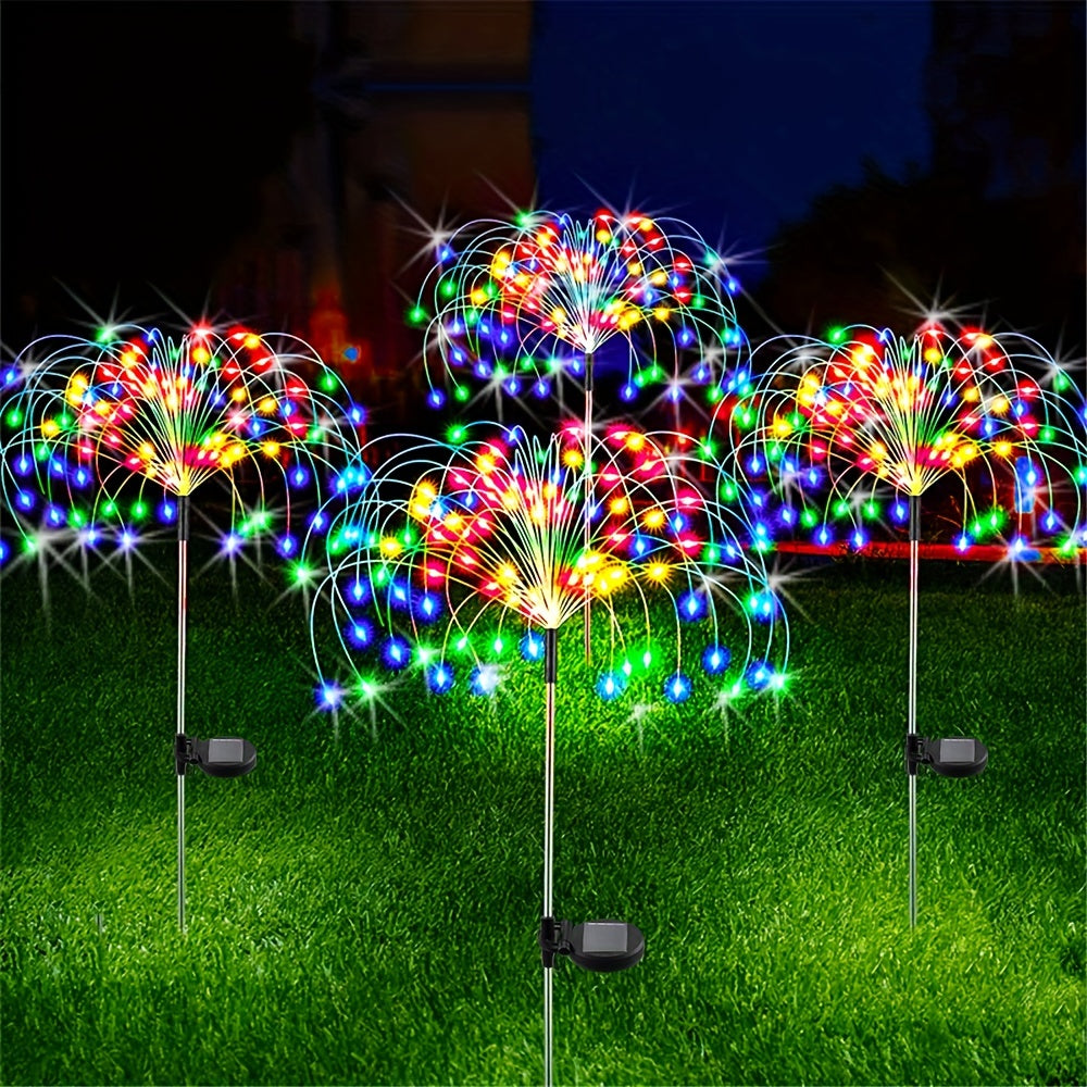 1 pack Solar Firework Light Outdoor - Waterproof Garden Flower Lights with 8 Modes - Decorative Fairy Lights for Yard, Patio, Pathway, and Courtyard - Outdoor Lighting Decoration