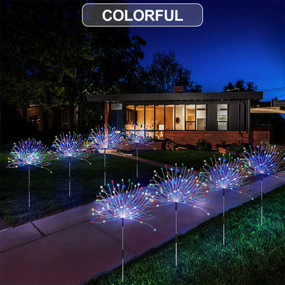 1 pack Solar Firework Light Outdoor - Waterproof Garden Flower Lights with 8 Modes - Decorative Fairy Lights for Yard, Patio, Pathway, and Courtyard - Outdoor Lighting Decoration