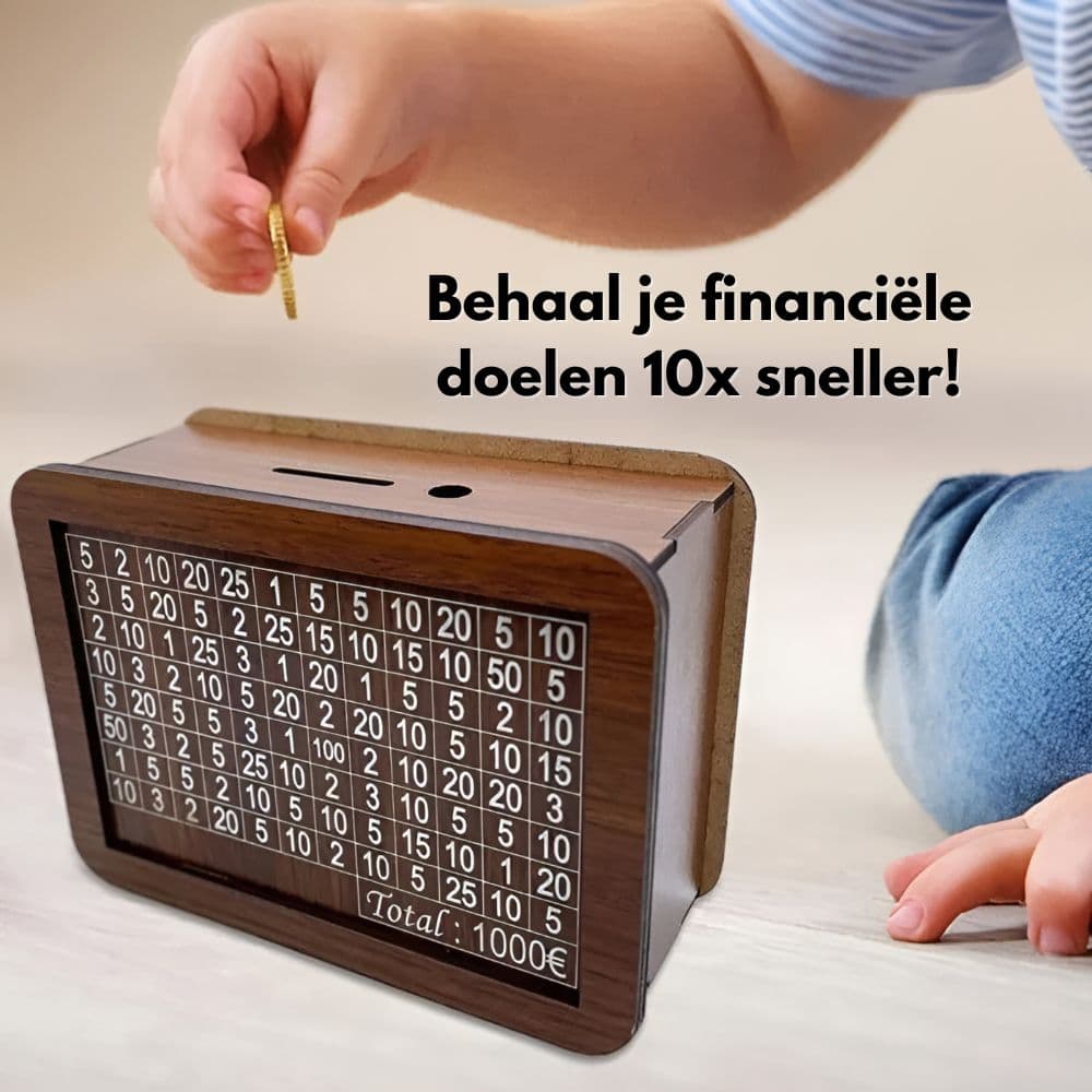 BudgetBoost™ Houten Spaarbox | Brengt Jouw Financiële Vrijheid Binnen Handbereik