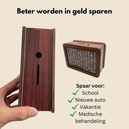 BudgetBoost™ Houten Spaarbox | Brengt Jouw Financiële Vrijheid Binnen Handbereik